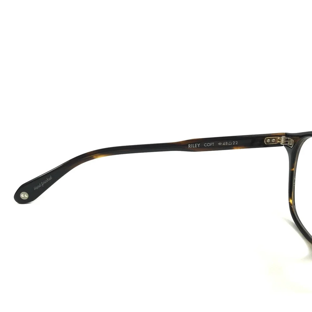 Garrett Leight Eyeglasses Frames RILEY COFT Brown Horn Square Full Rim 48-22-143